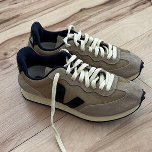 Veja Beige and Black Sneakers